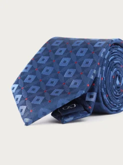 CORBATA JACQUARD MF AZUL MARINO